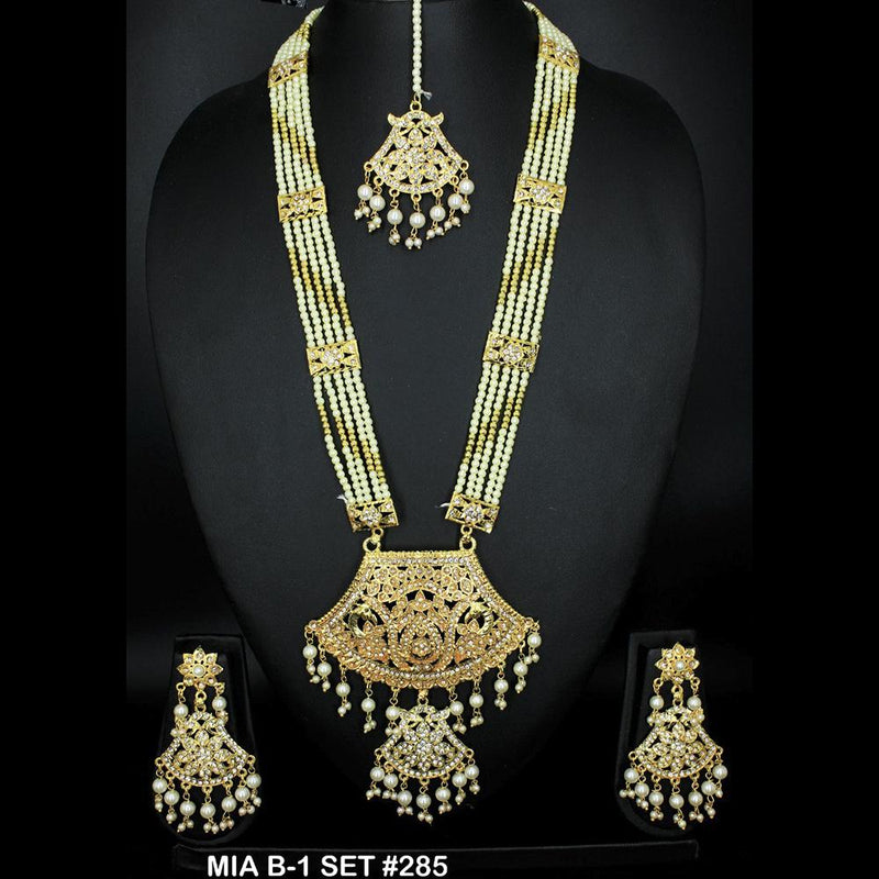 Mahavir Forming Gold Necklace Set   - 36- MIA- B-1