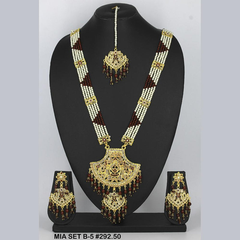 Mahavir Forming Gold Necklace Set   - 36- MIA- B-5