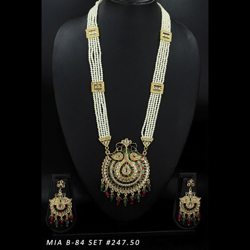 Mahavir Forming Gold Necklace Set   - 36- MIA- B-84