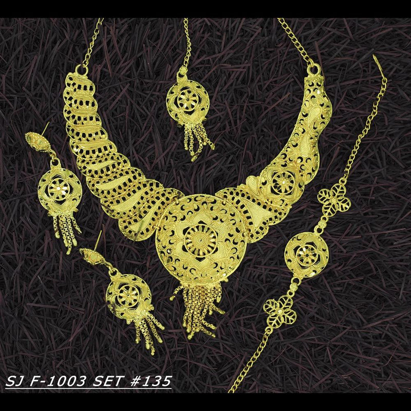 Mahavir Forming Gold Necklace Set   - 36- SJ- F-1003