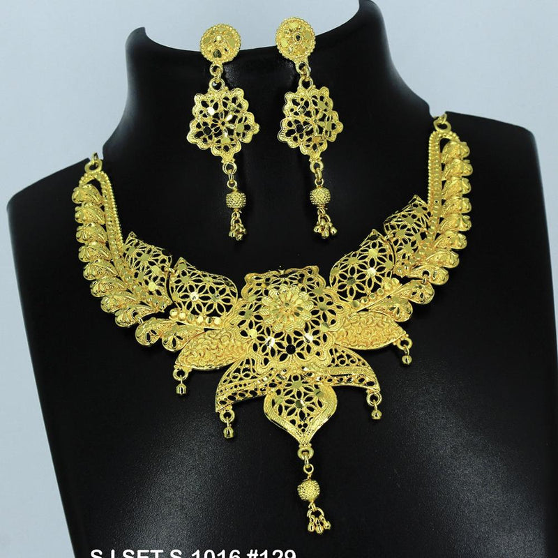Mahavir Forming Gold Necklace Set   - 36- SJ- S-1016