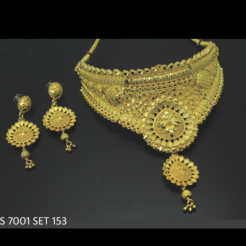 Mahavir Forming Gold Necklace Set   - 36- SJ- S-7001