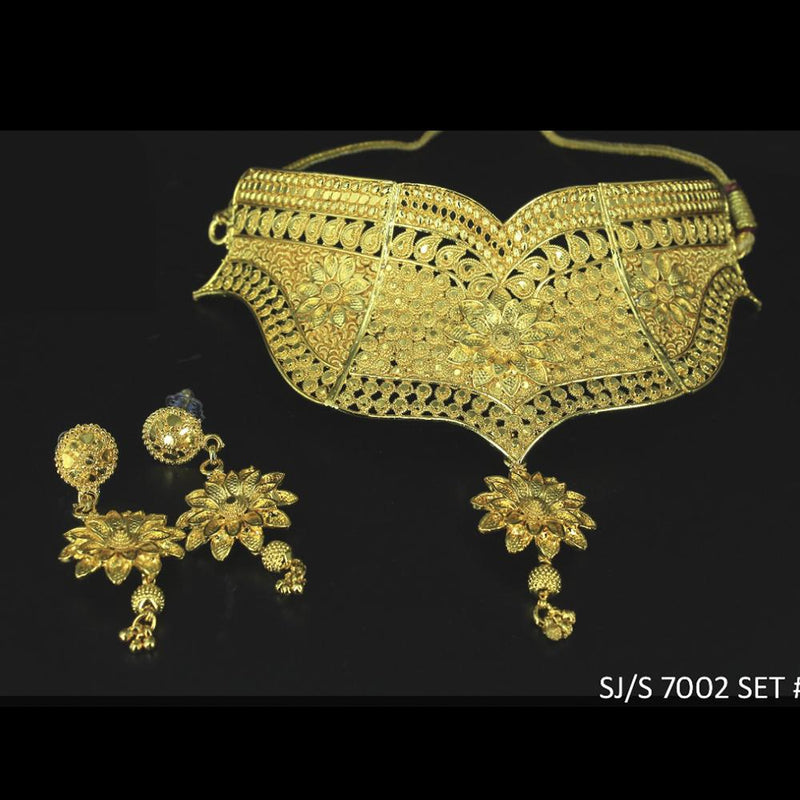 Mahavir Forming Gold Necklace Set   - 36- SJ- S-7002