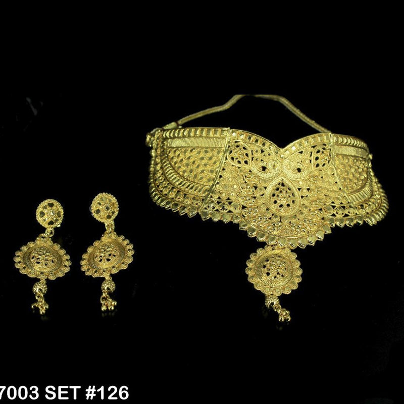 Mahavir Forming Gold Necklace Set   - 36- SJ- S-7003