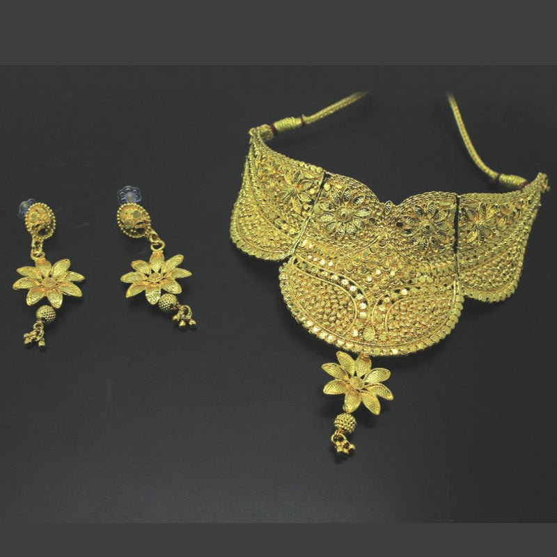 Mahavir Forming Gold Necklace Set   - 36- SJ- S-7004