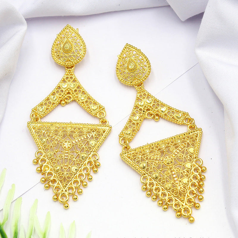 Mahavir Dye Gold Dangler Earrings