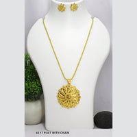 Mahavir Gold Plated Chain Pendant Set