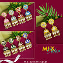 Mahavir Gold Plated Meenakari Jhumki Earrings