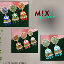 Mahavir Gold Plated Meenakari Jhumki Earrings