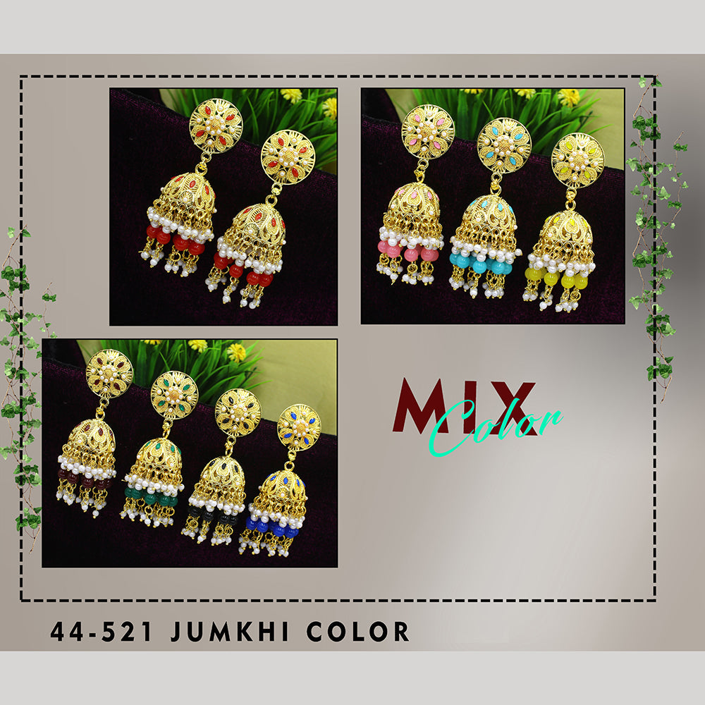 Mahavir Gold Plated Jhumki Earrings
