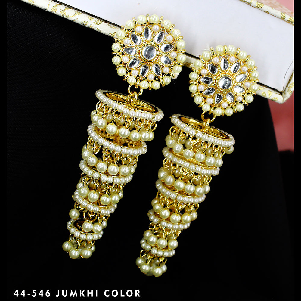 Mahavir Gold Plated Jhumki Earrings