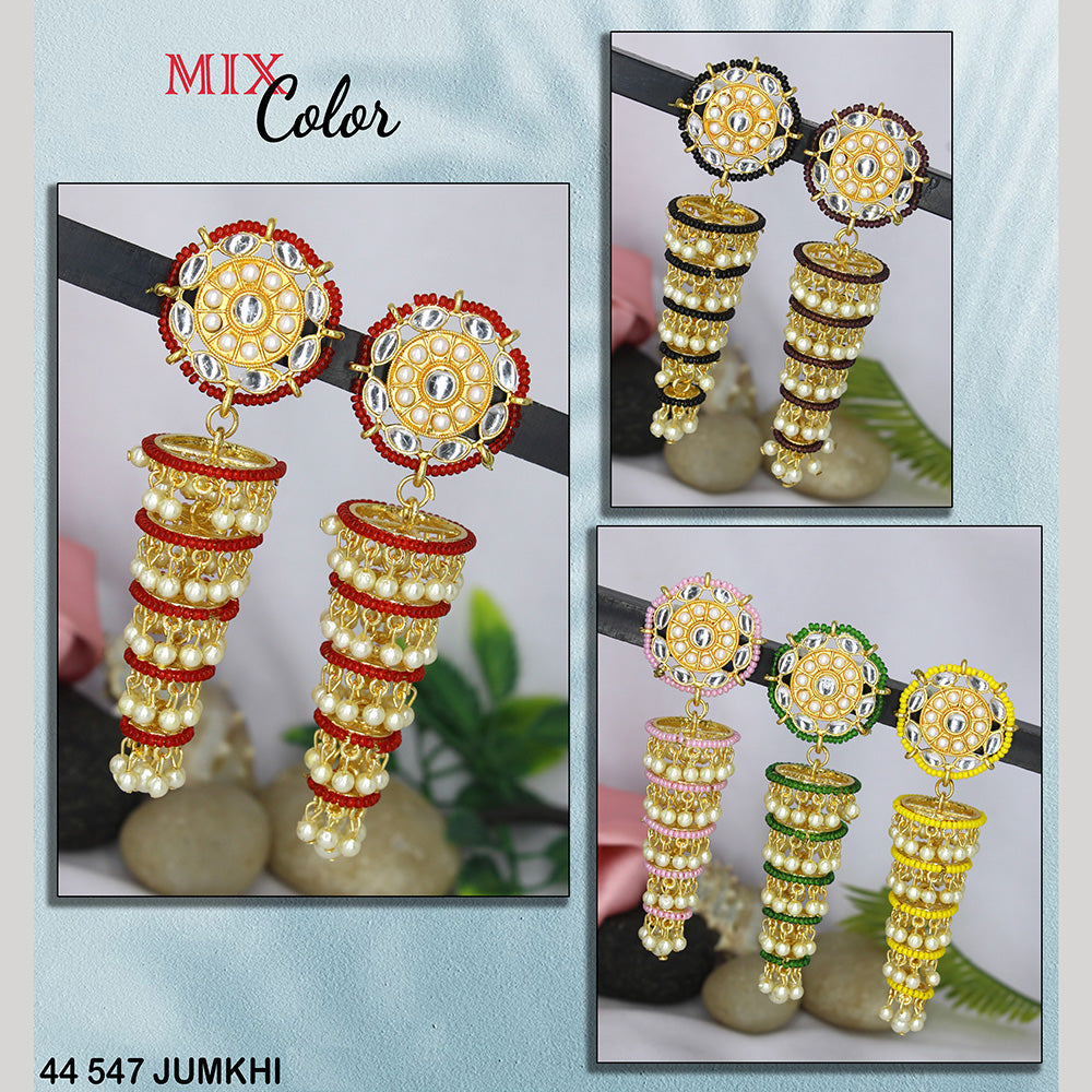 Mahavir Gold Plated Jhumki Earrings