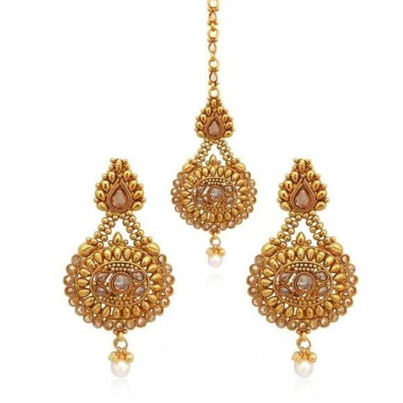 Bhavi AD Stone Copper Dangler Earrings