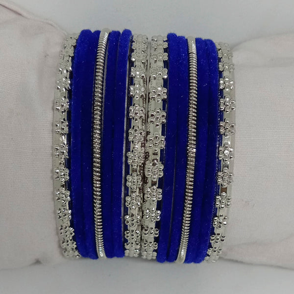 Shree Asha Bangles 14 Pieces in single bangle and Pack Of 12 Blue Color bangles Set