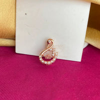 Mahavir Ad Stone Rose Gold Plated Pendant