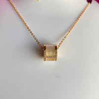 Mahavir Ad Stone Gold Plated Chain Pendant
