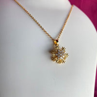 Mahavir Ad Stone Gold Plated Revolving Chain Pendant