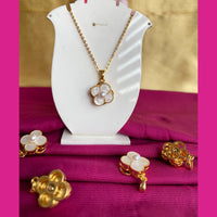 Mahavir Ad Stone Gold Plated Revolving Chain Pendant