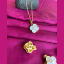 Mahavir Ad Stone Gold Plated Revolving Chain Pendant