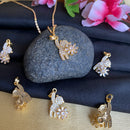 Mahavir Ad Stone Gold Plated Revolving Chain Pendant