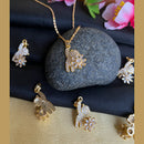 Mahavir Ad Stone Gold Plated Revolving Chain Pendant