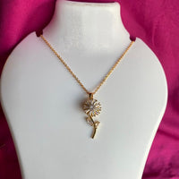 Mahavir Ad Stone Gold Plated Revolving Chain Pendant