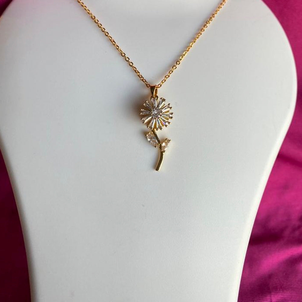 Mahavir Ad Stone Gold Plated Revolving Chain Pendant