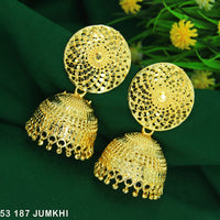 Mahavir Gold Plated Jhumki Earrings