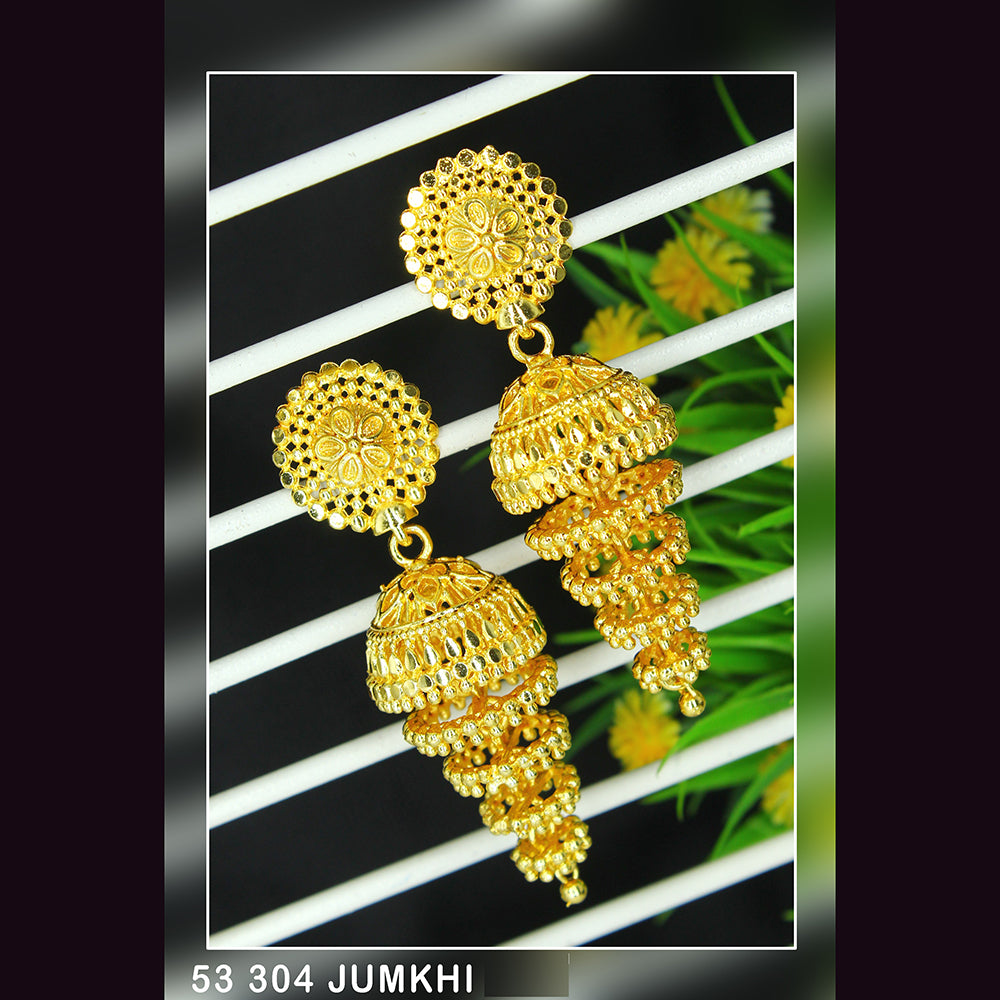 Mahavir Gold Plated Jhumki Earrings
