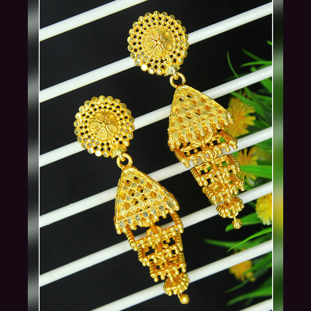 Mahavir Gold Plated Jhumki Earrings