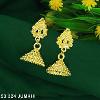 Mahavir Gold Plated Jhumki Earrings