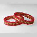 SOB Set of two Moti Bangles with Studded Kundan & Handcrafted Bangles