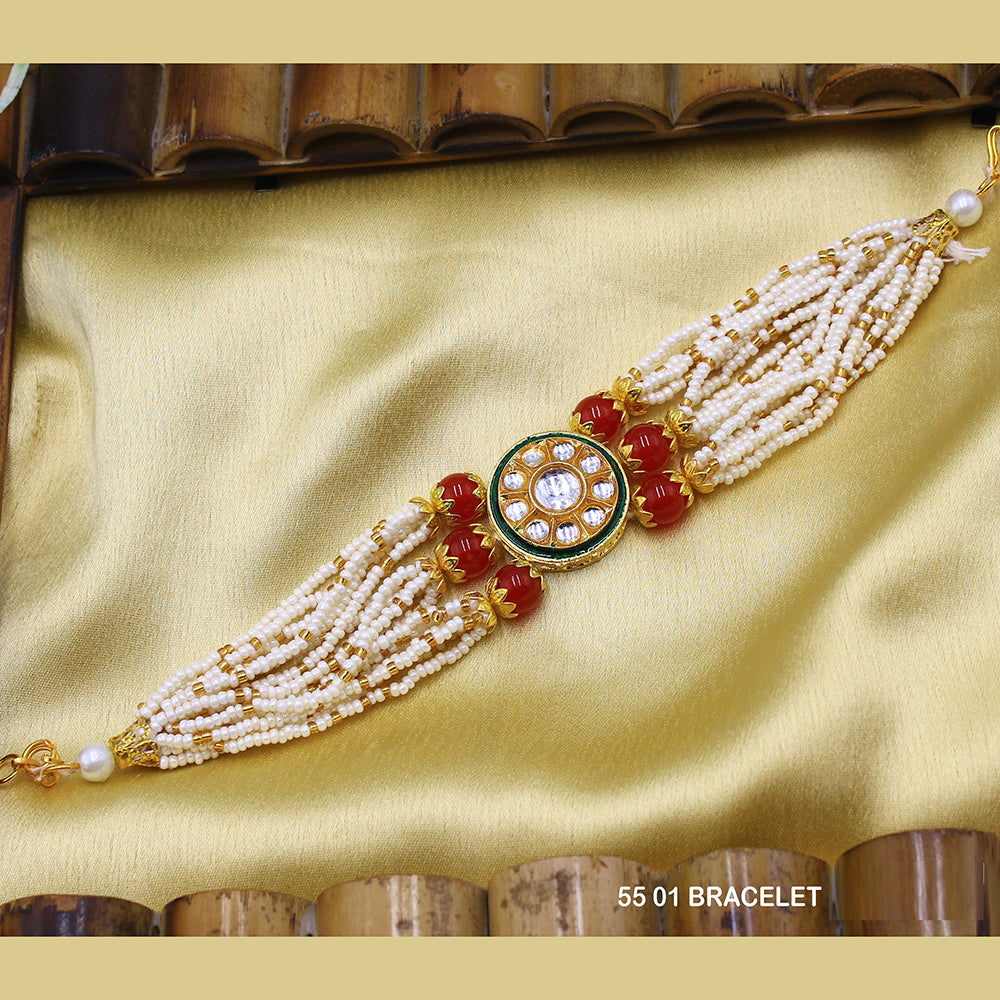 Mahavir Meenakari And Beads Bracelet