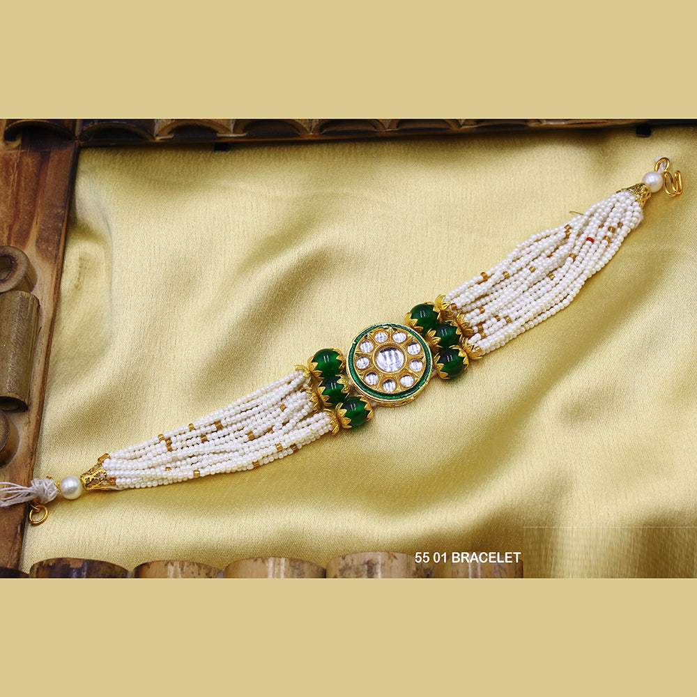 Mahavir Meenakari And Beads Bracelet