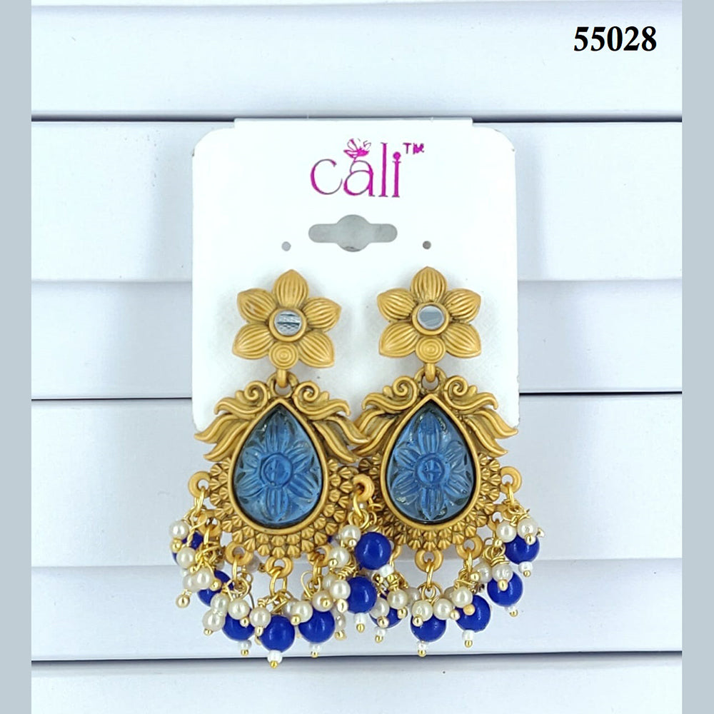 Corbeda Fashion Gold Plated Assorted Color Dangler Earrings