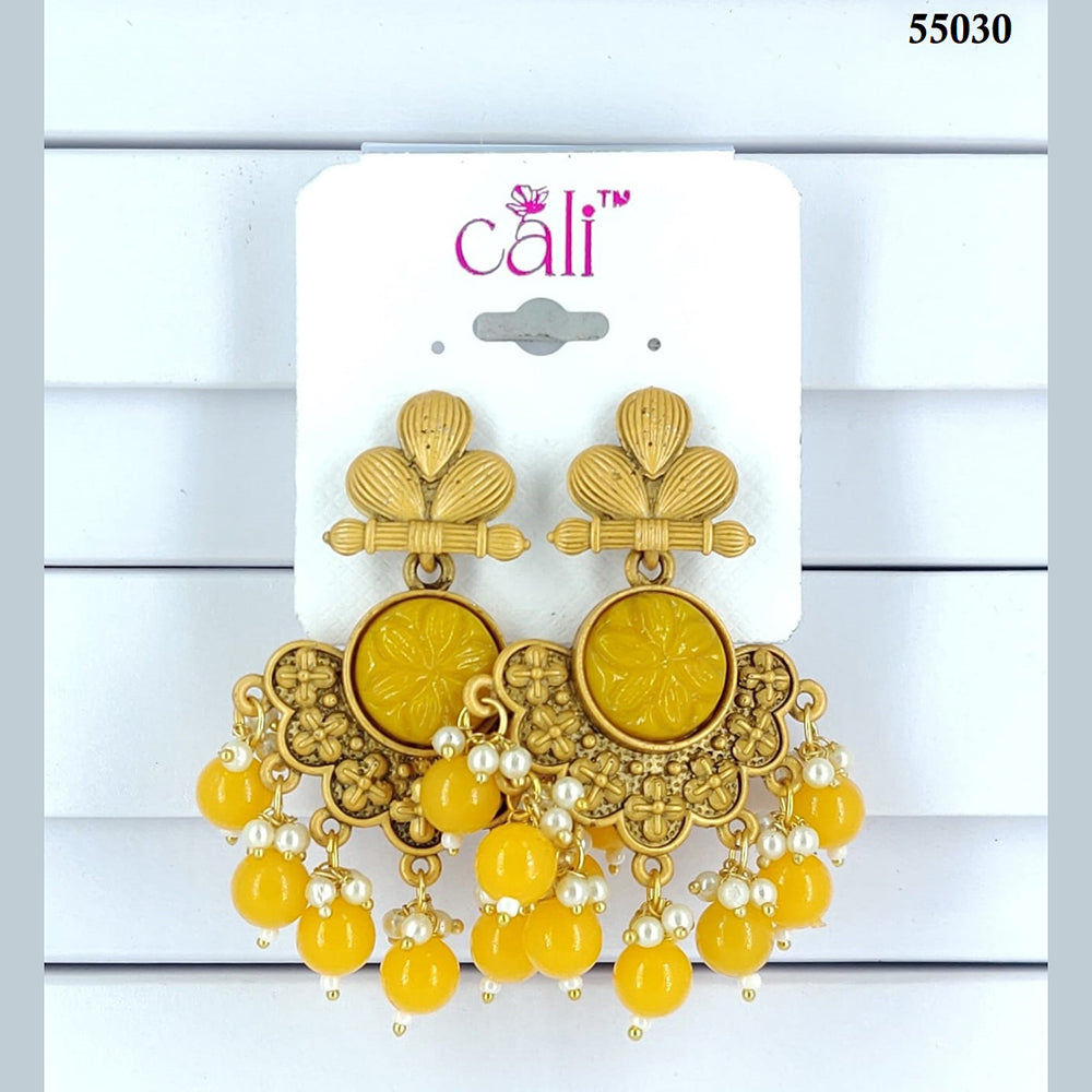 Corbeda Fashion Gold Plated Assorted Color Dangler Earrings