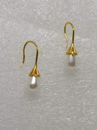 Midas Touch Gold Plated Pearl Small Earrings