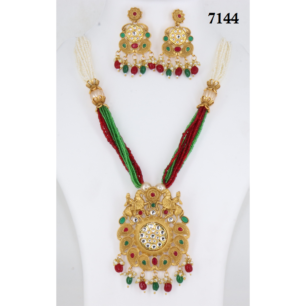 Corbeda Fashion Gold Plated Assorted Color Long Necklace set