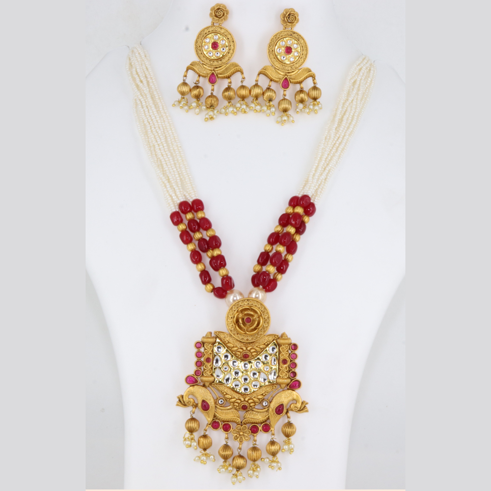 Corbeda Fashion Gold Plated Assorted Color Long Necklace set