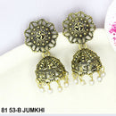 Mahavir Oxidised Gold Plated Jhumki Earrings