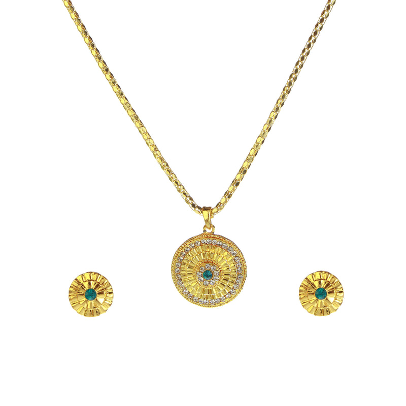 Kriaa Gold Plated Chain Pendant Set - 1202020