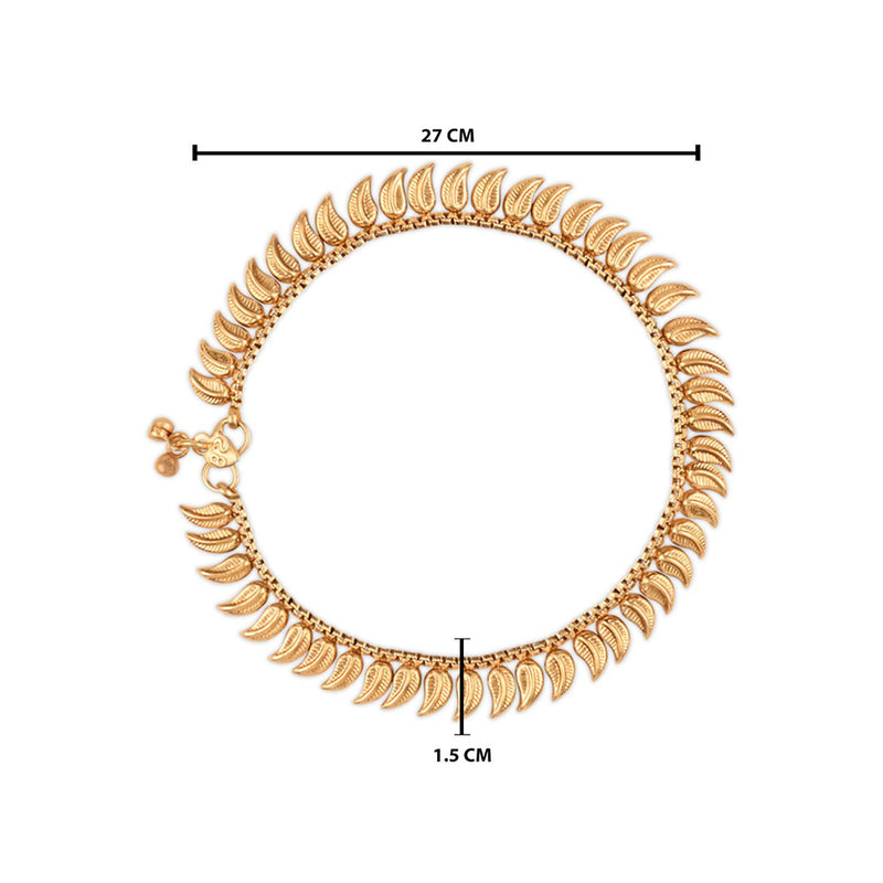 Etnico Traditional Gold Plated Payal Anklet For Girls & Women (A048FL)