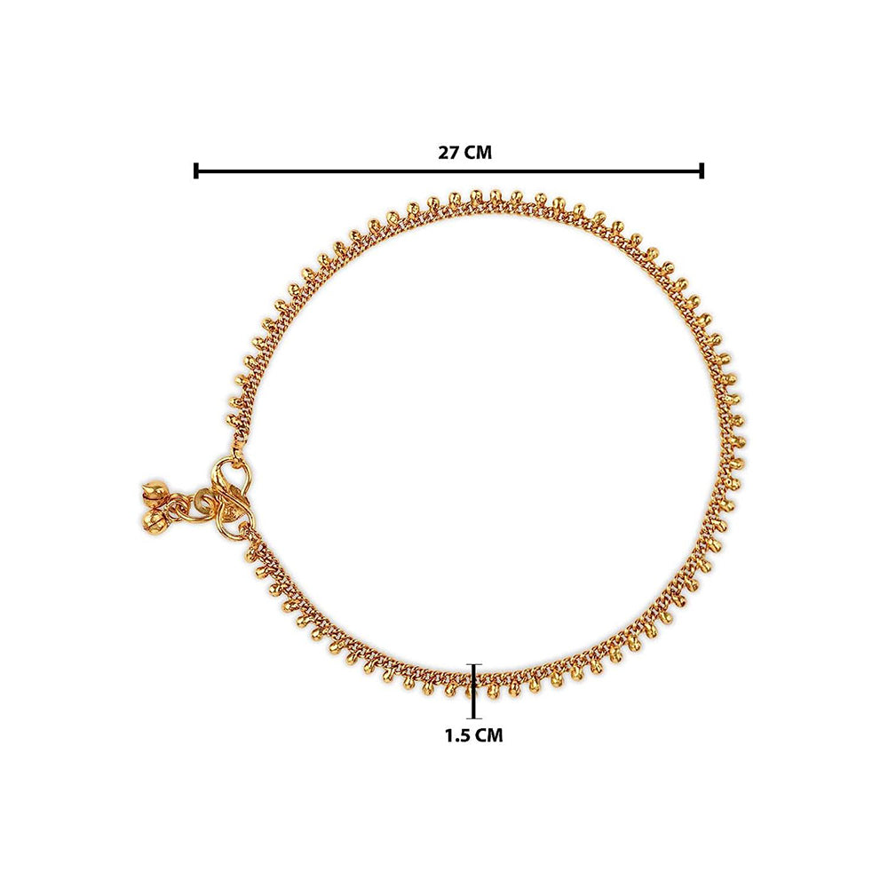 Etnico Traditional Gold Plated Payal Anklet For Girls & Women (A049FL)
