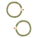 Etnico Gold Plated Traditional Stone Studded Adjustable Anklets/Payal For Girls & Women (A050G)