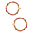 Etnico Gold Plated Traditional Stone Studded Adjustable Anklets/Payal For Girls & Women (A050Q)