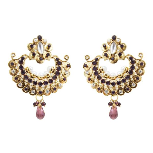 Kriaa Gold Plated Austrian Stone Chandbali Earrings - 1300212