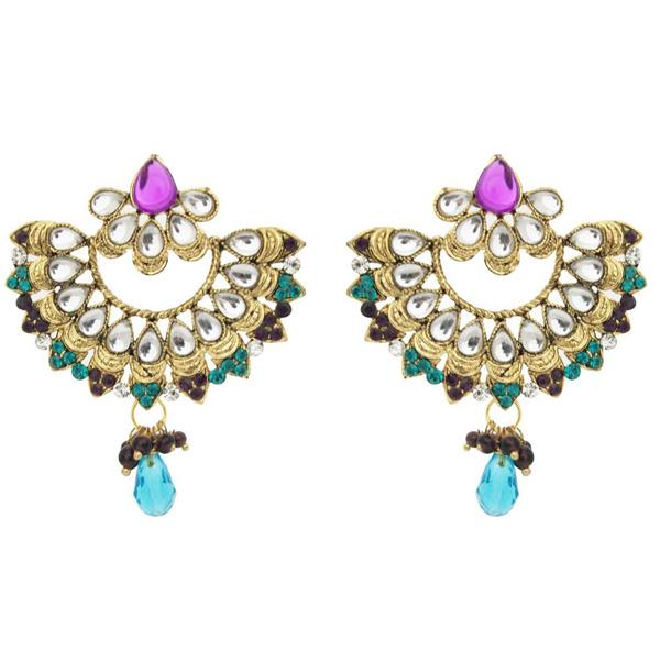 Kriaa Gold Plated Austrian Stone Chandbali Earrings - 1300325