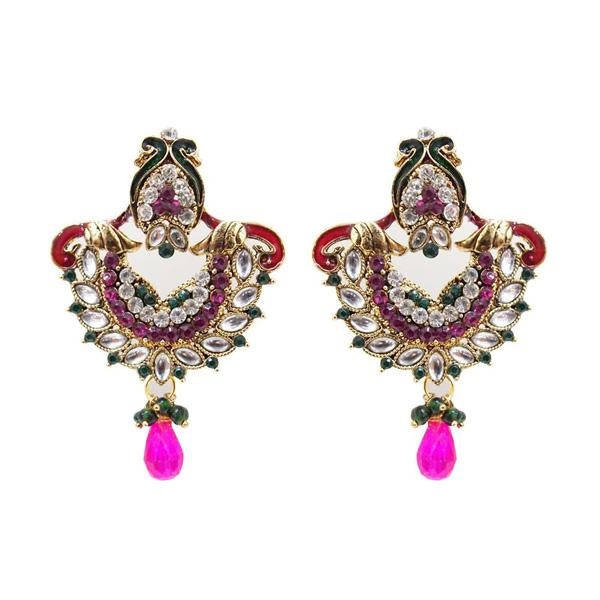 Kriaa Gold Plated Austrian Stone Chandbali Earrings - 1300328