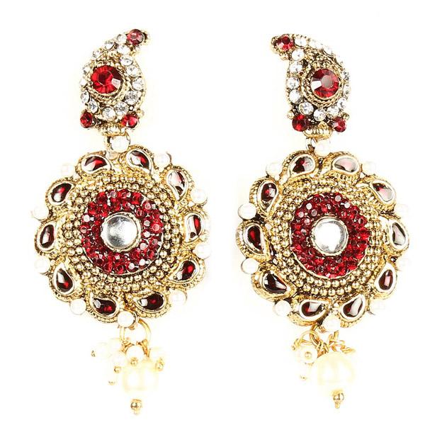 Kriaa Austrian Stone Meenakari Dangler Earrings - 1300406