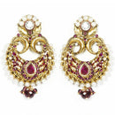 Kriaa Austrian Stone Gold Plated Meenakari Dangler Earrings - 1300416